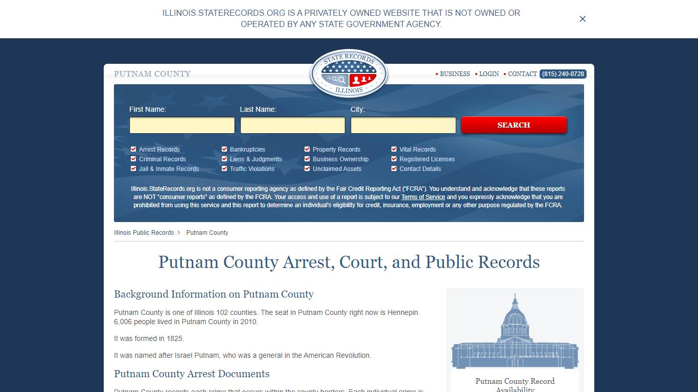 Putnam County Arrest, Court, and Public Records